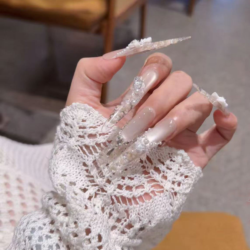 French wearing nail long new high-end whitening nail patch beautiful handmade light luxury wearing nail art