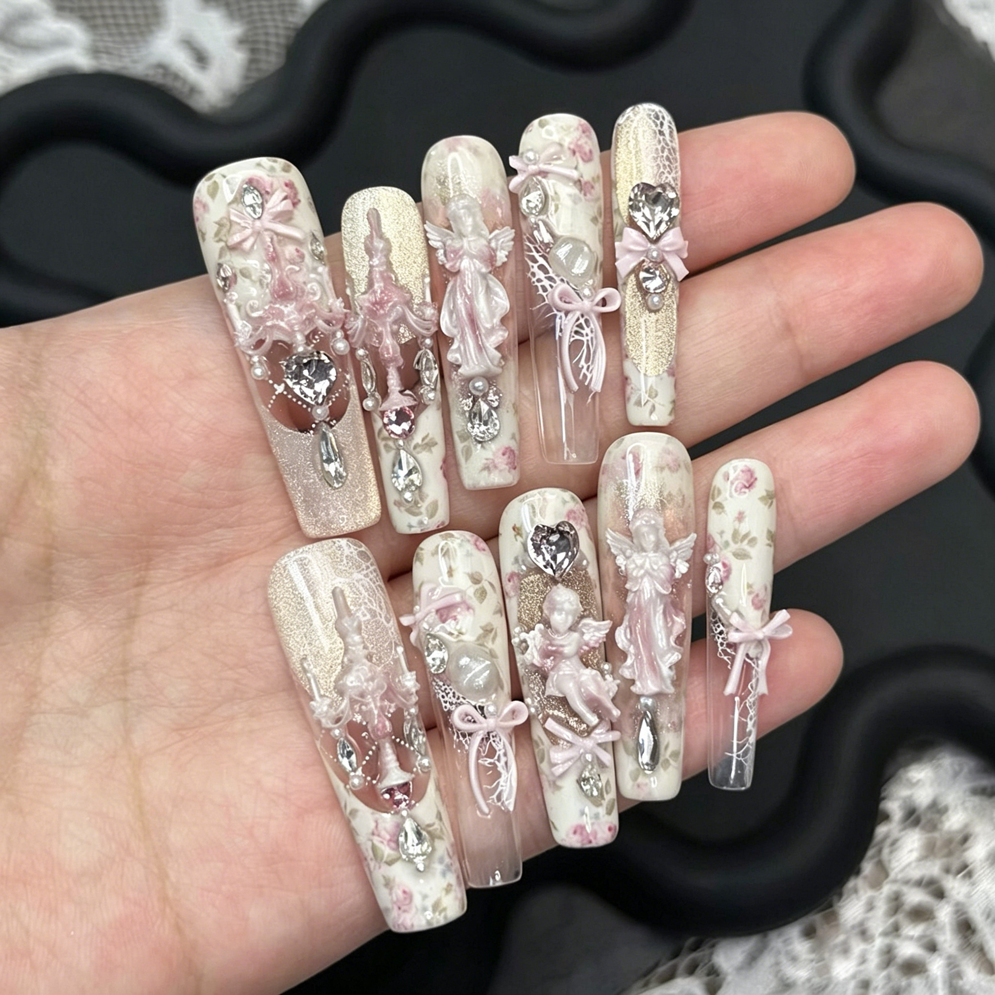 Aurora Garden Wear Nail Design Nail Patch Retro Fake Nails