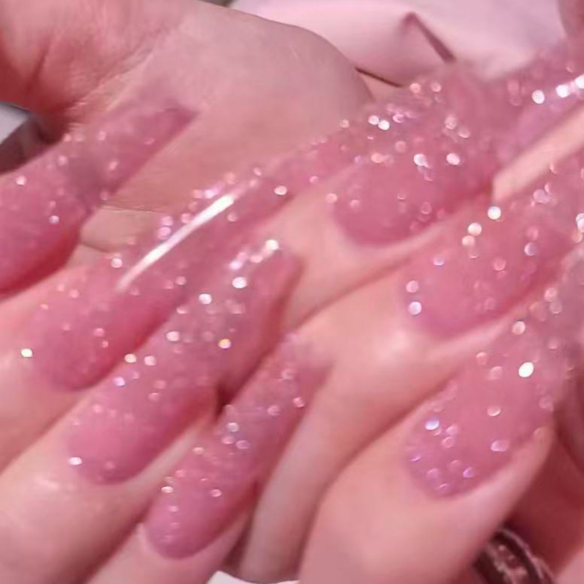 New year pink diamond european and american ins hot girl long manicure detachable reusable wearable handmade nails