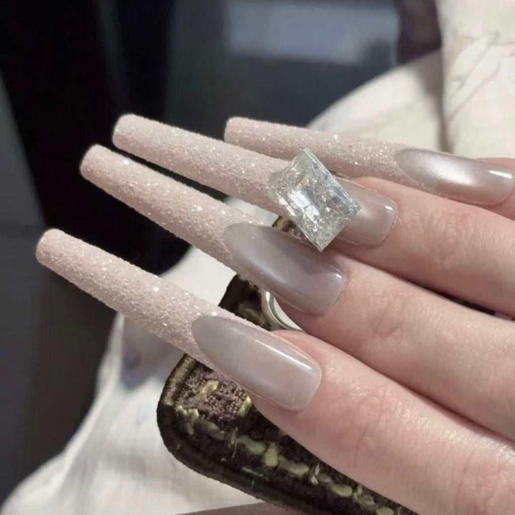 Purely handmade wearing nail French cat eye manicure advanced nail piece