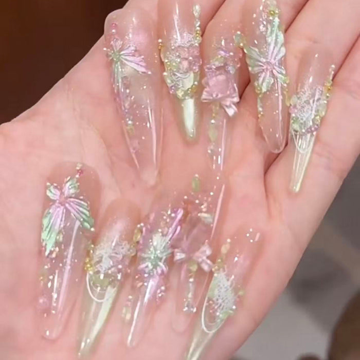 Ice flower gentle white pure desire side light cat eye hand pinch three-dimensional ice flower zircon wear armor