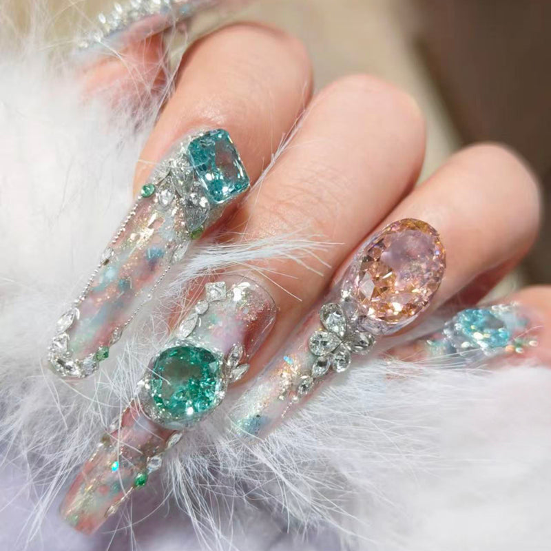 Heavy Industry Original Luxury Full Diamond Love Broken Diamond Flash Wearing Nail Art Patch Removable Nail Art