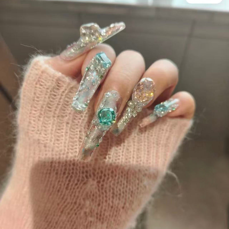 Heavy Industry Original Luxury Full Diamond Love Broken Diamond Flash Wearing Nail Art Patch Removable Nail Art