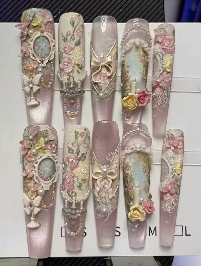 Palette pure handmade wearable nails classy sense manicure patch finished detachable handmade wearable manicure