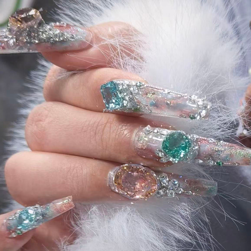 Heavy Industry Original Luxury Full Diamond Love Broken Diamond Flash Wearing Nail Art Patch Removable Nail Art