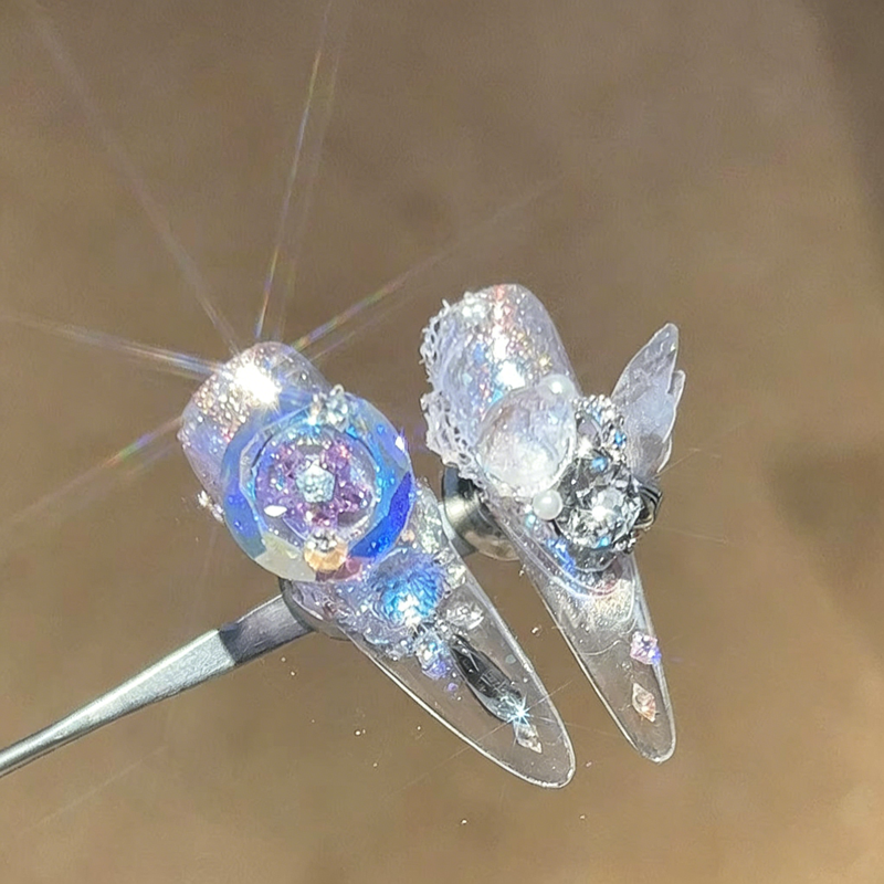 Hand-worn nail super beauty rotary diamond bridal nail bow whitening nail sticker can be reused