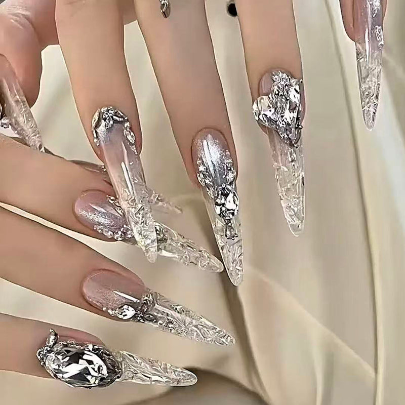 Autumn and winter pure desire atmosphere sticker drilling fairy manicure hand-worn nail removable phototherapy nail
