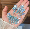 New spring and summer full zirconium dried flowers wearing armor cat's eye dried flowers butterfly atmosphere wearing armor