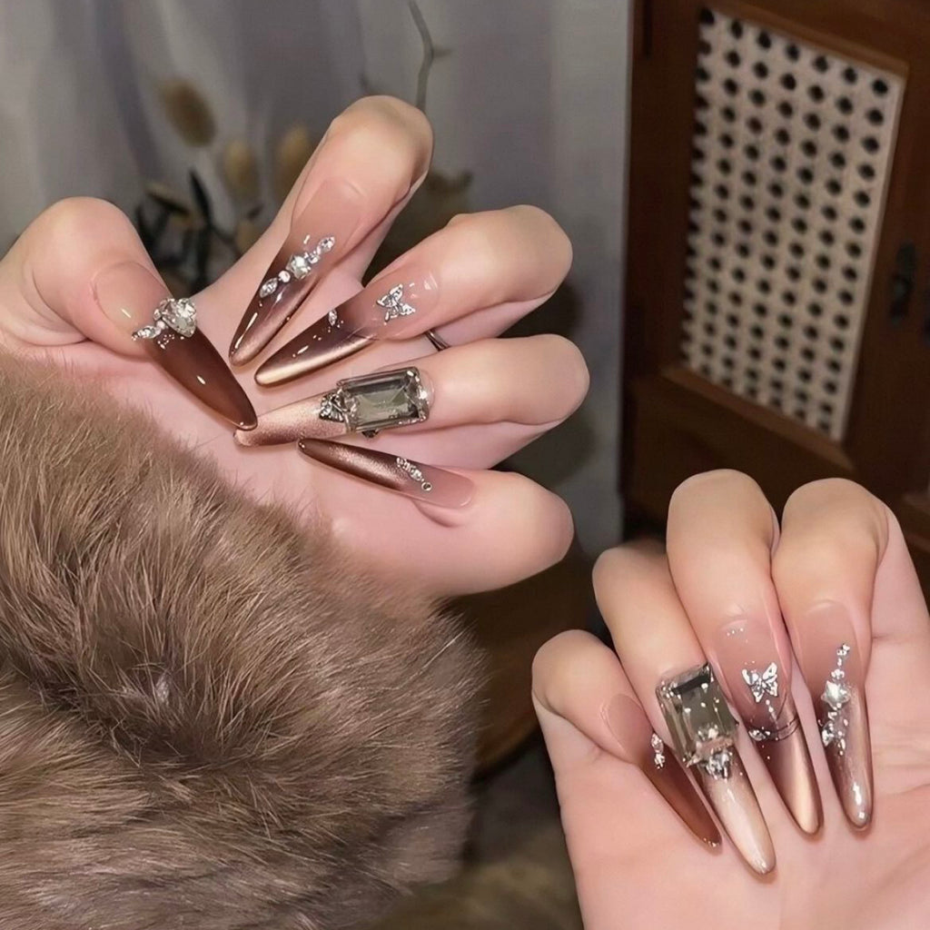 Wear armor fall and winter cat eye thin dog easiest for matchlongclassy lady elegant pile diamond pearlescent manicure whitening detachable