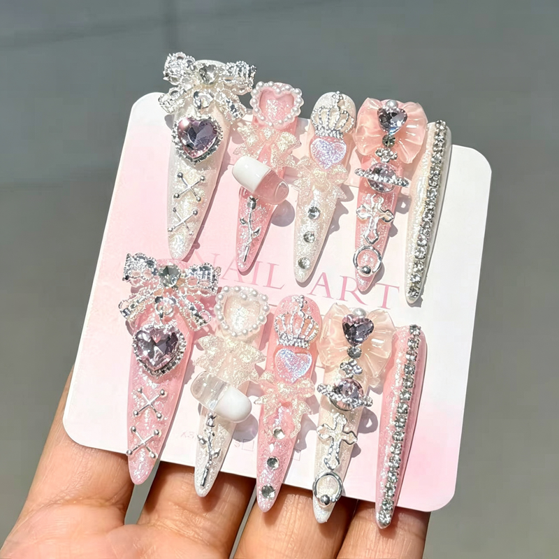 Bow Japanese Spice Girl Nail Art Handmade Wear Nail Removable Patch