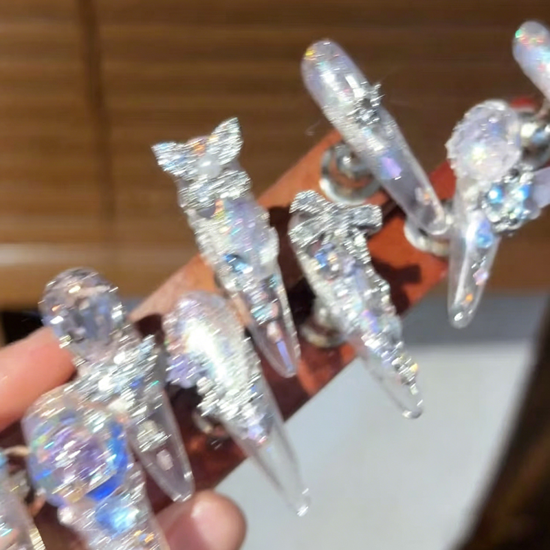 Hand-worn nail super beauty rotary diamond bridal nail bow whitening nail sticker can be reused