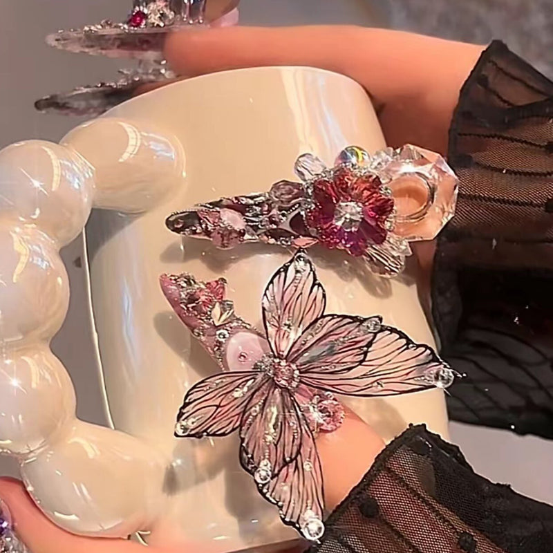 Super heavy industry handmade gift butterfly artwork wearing nail advanced sense handmade nail patch