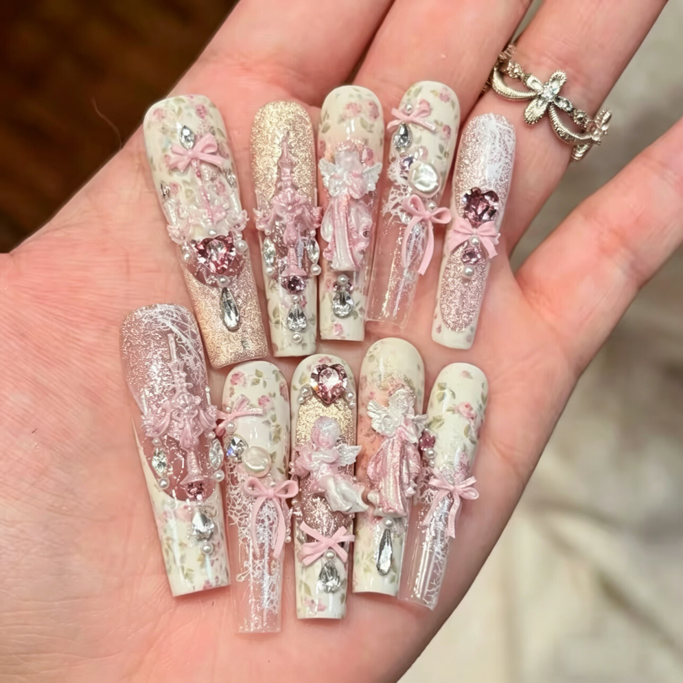 Aurora Garden Wear Nail Design Nail Patch Retro Fake Nails