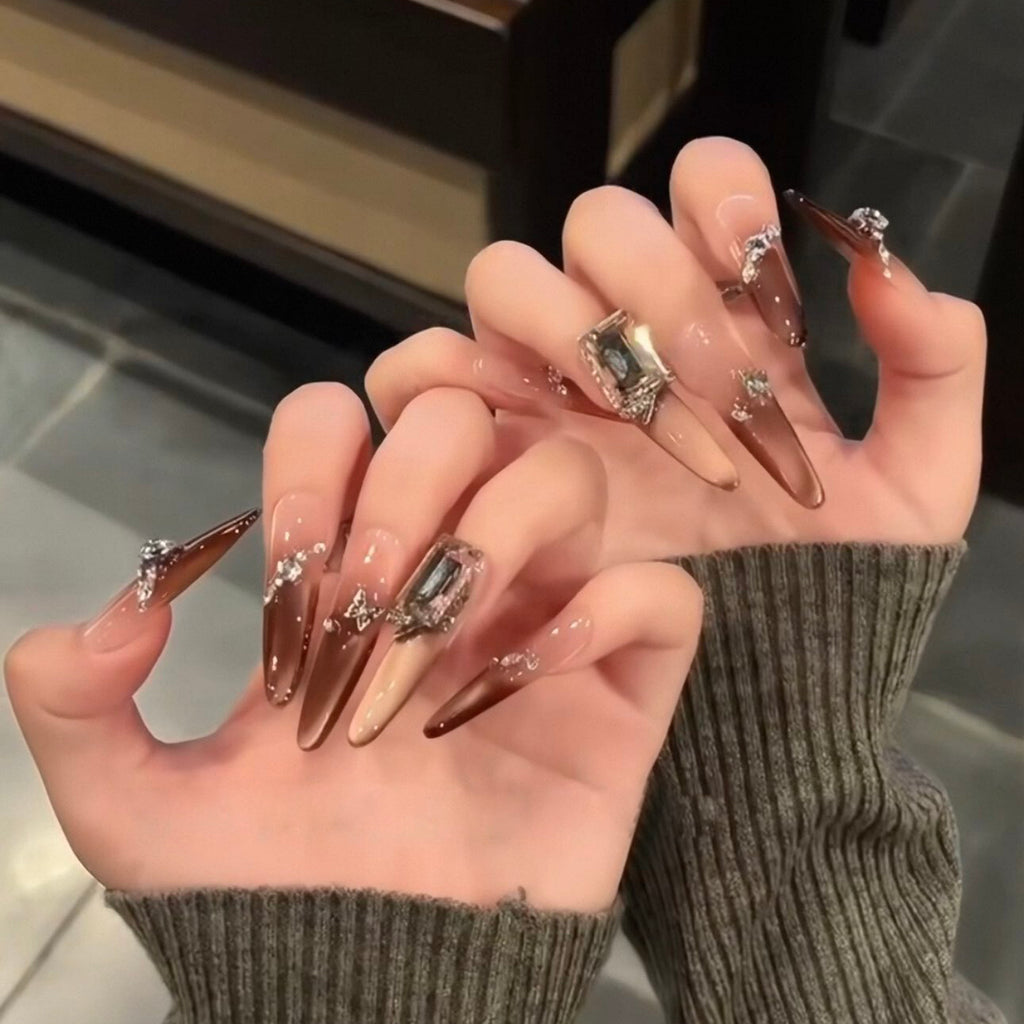 Wear armor fall and winter cat eye thin dog easiest for matchlongclassy lady elegant pile diamond pearlescent manicure whitening detachable