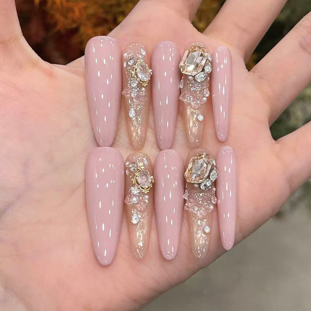 Nail patch wear long light luxury classy handmade nail patch wearable nail art