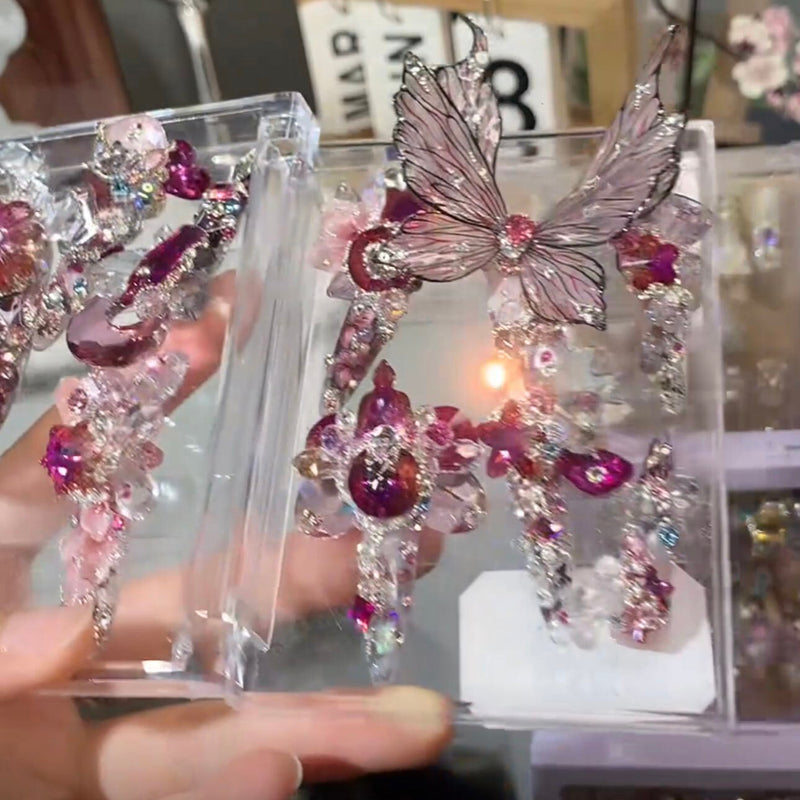 Super heavy industry handmade gift butterfly artwork wearing nail advanced sense handmade nail patch