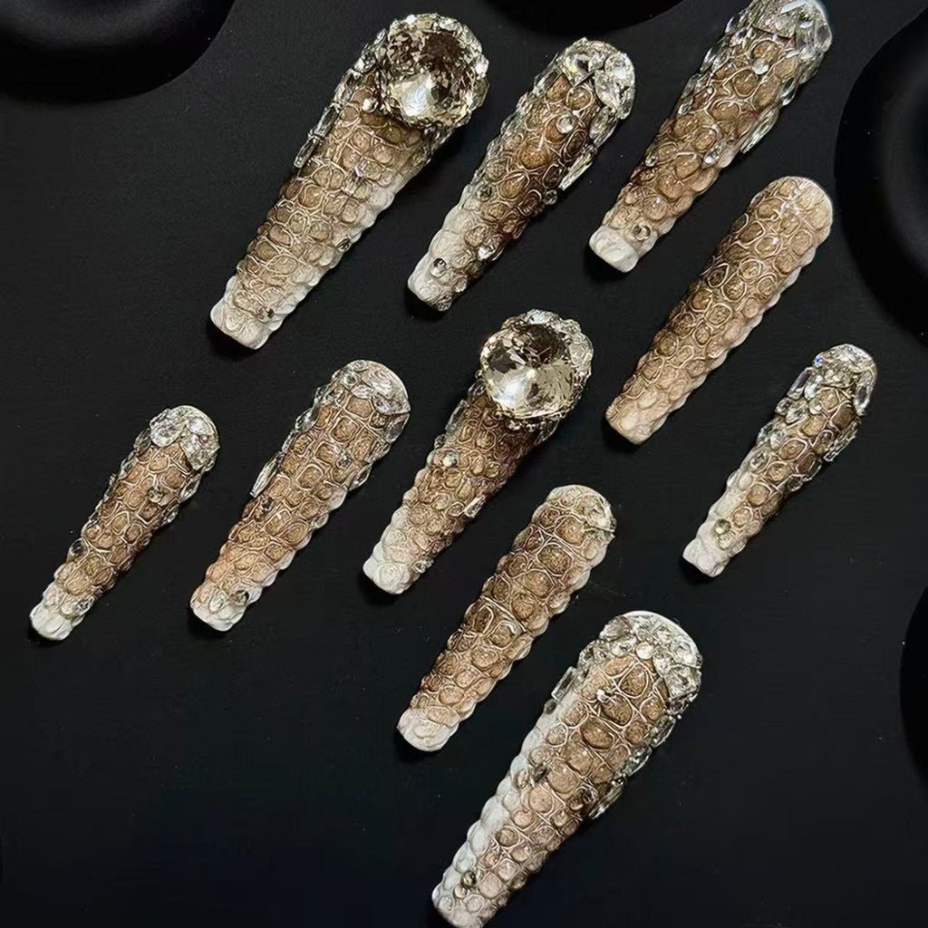 New niche heavy industry european and american medium long handmade high-end manicure wear nail polish
