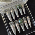Luxury bridal nails: handmade custom press-on nails, high-end luxury removable nail art