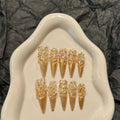 Yongye xinghe mirror demon's same style manicure golden palace style thin dog pointed long wear nail patch