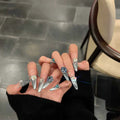 Clear light blue gradient metering cat eye pure desire ins high-end handmade wearable manicure