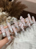 Snowflake silk press-on nails, handmade, wearable manicure, nail stickers, removable, reusable