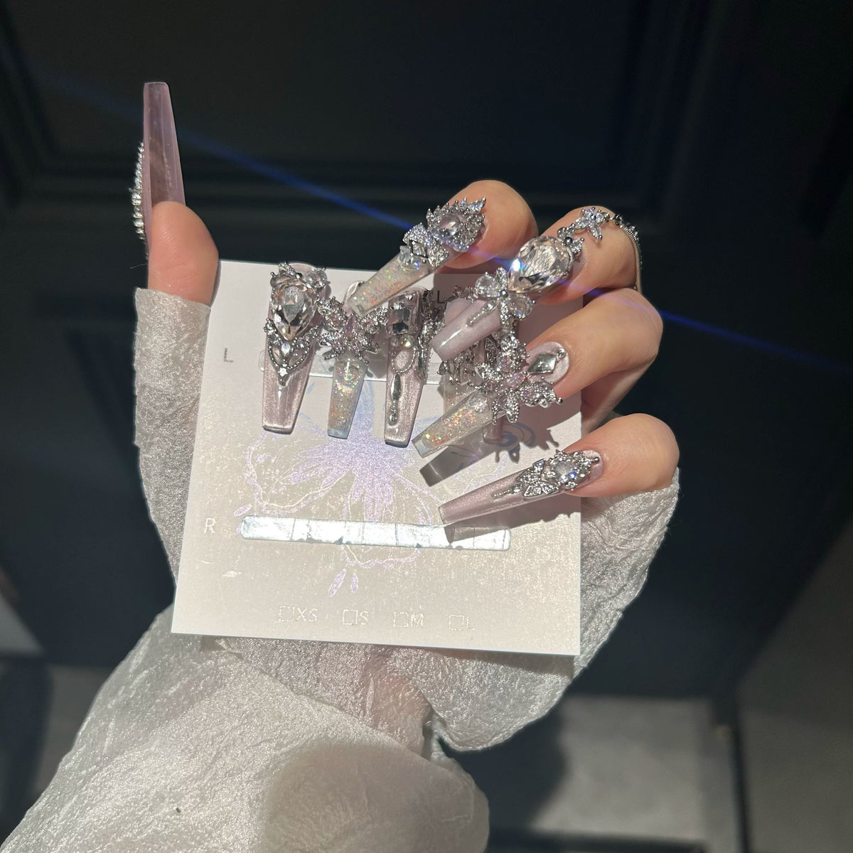 Liquid zirconia jewelry, handmade press-on nails, quicksand nail art, handmade original fairy style