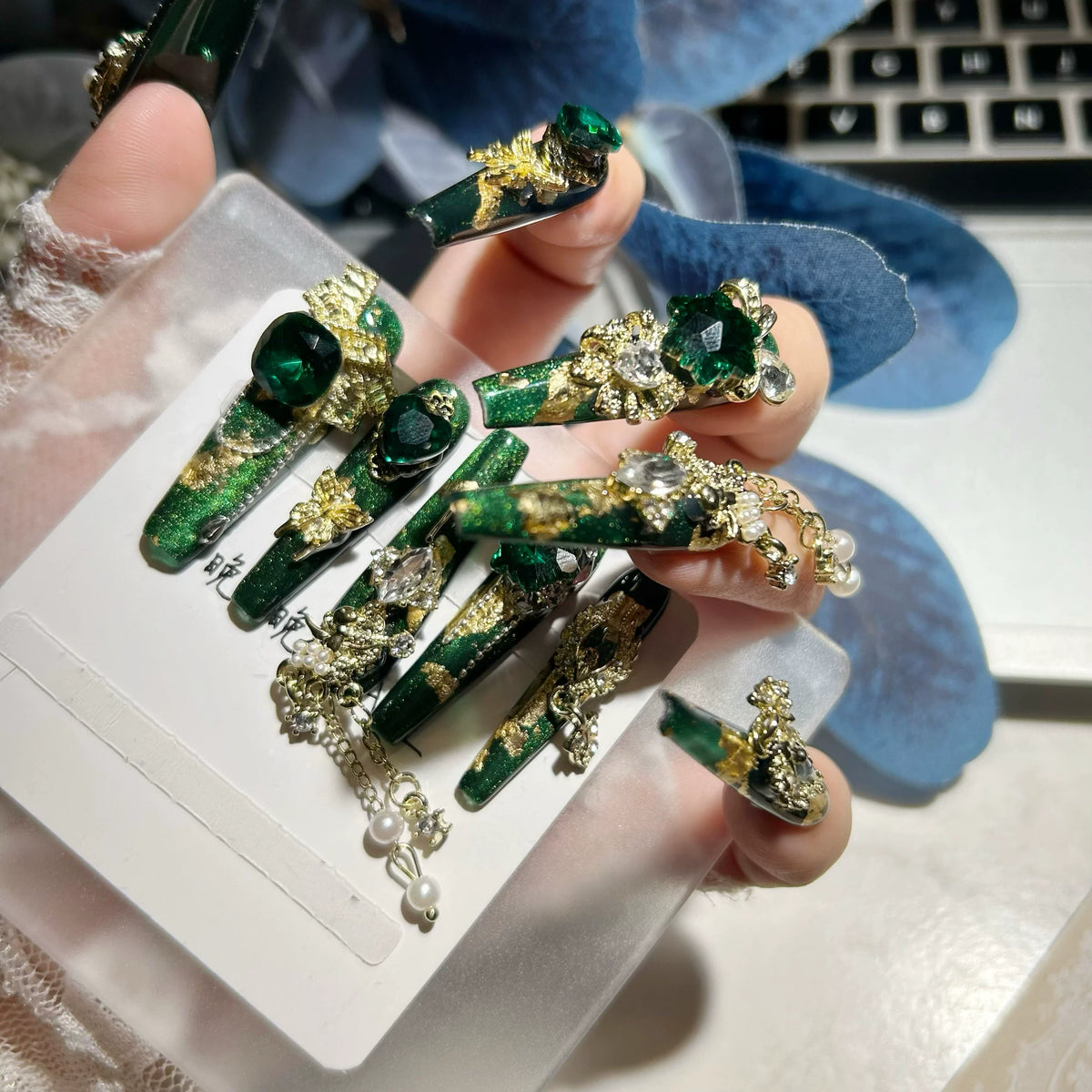 Original wearable heavy-duty gold foil paper base new lucky butterfly ins high-end nail art