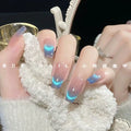 Nail Art Handmade Wearing Nail Patch Finished Blue Sea Smile Cat Eye