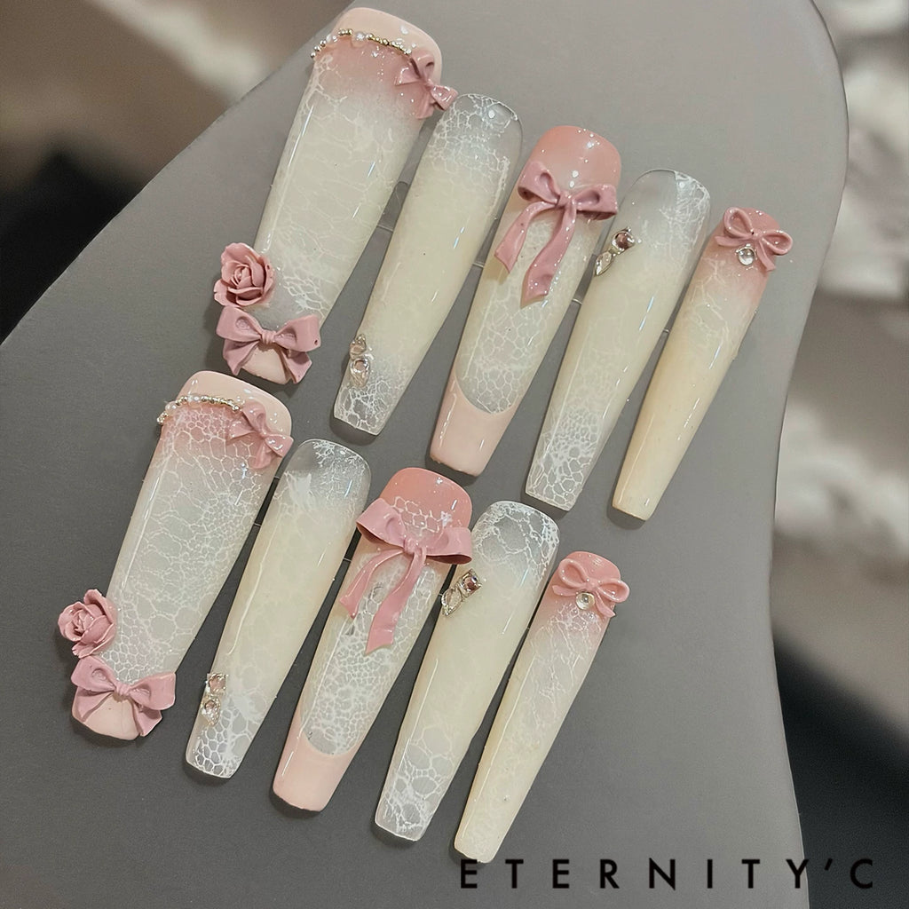 New European and American niche high-end beautiful handmade heavy industry super long nail wear nail