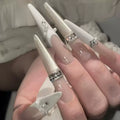 French Pure Desire Wind Premium Pearl Diamond Temperament Bridal Nail Pure Handmade Nail Art Wear Nail