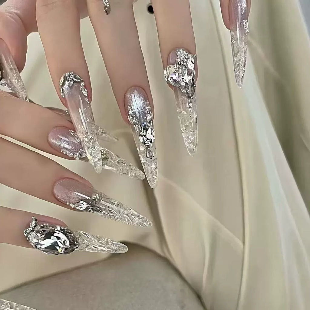 Autumn and winter pure desire atmosphere sticker drilling fairy manicure hand-worn nail removable phototherapy nail