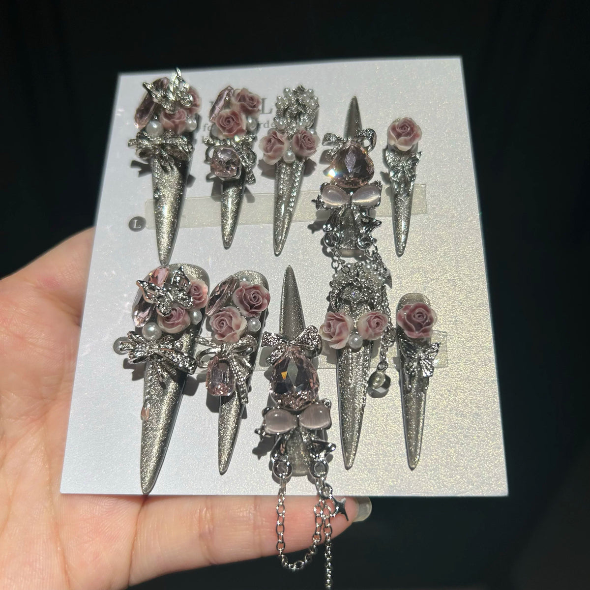 Heavy industry hot girl style purely handmade wearable nails new handmade nail art patch long nails
