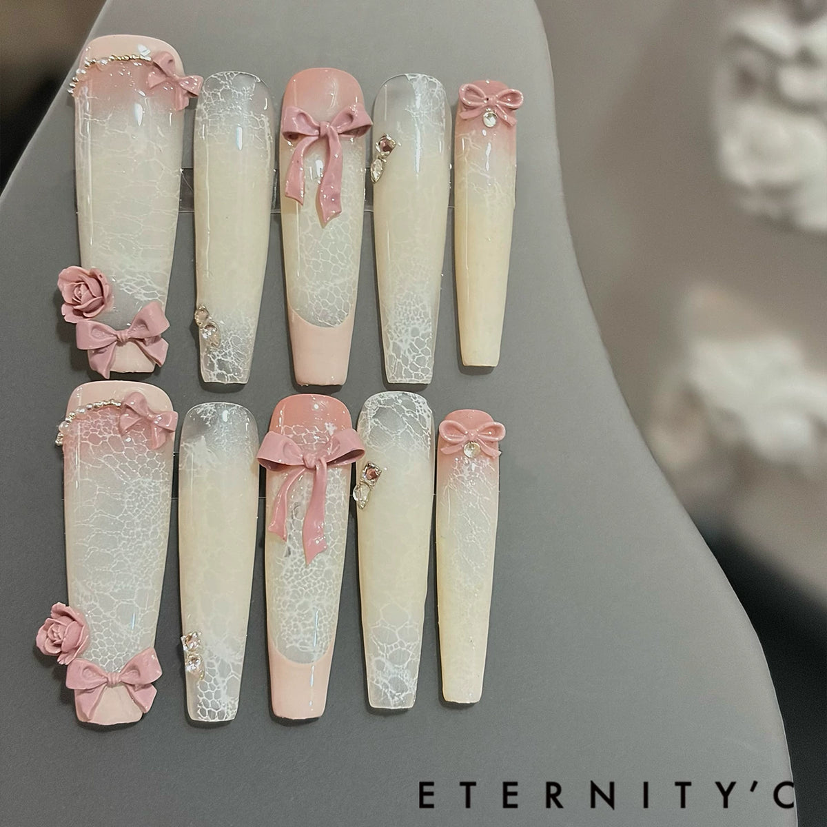 New European and American niche high-end beautiful handmade heavy industry super long nail wear nail
