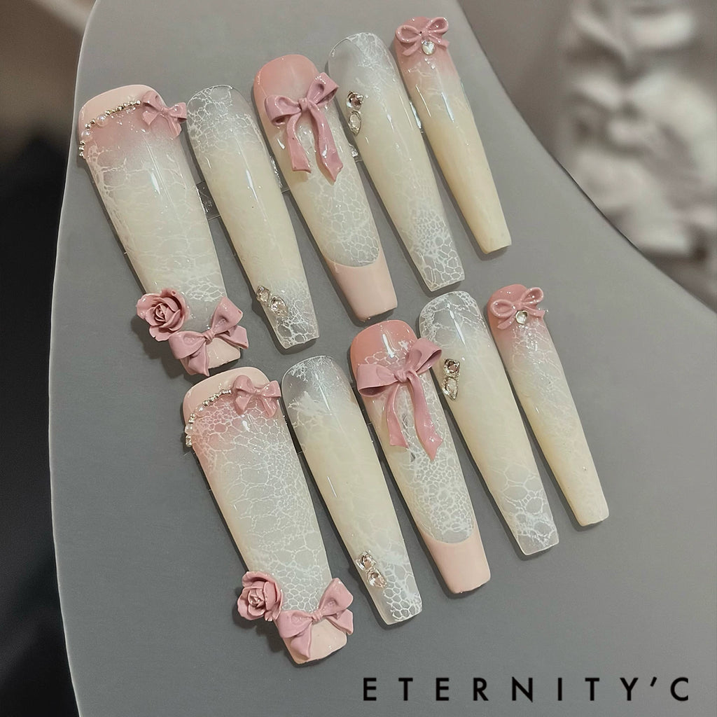 New European and American niche high-end beautiful handmade heavy industry super long nail wear nail
