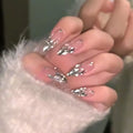 Explosive Nail Art Bright Galaxy Handmade Nail Wear New Year's Welfare Long White Versatile Gentle Nail Art