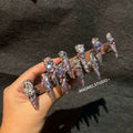 Explosive handmade wearable nails, thin dog tips, full of diamonds, heavy industry french brocade, whitening, high-end wearable manicure