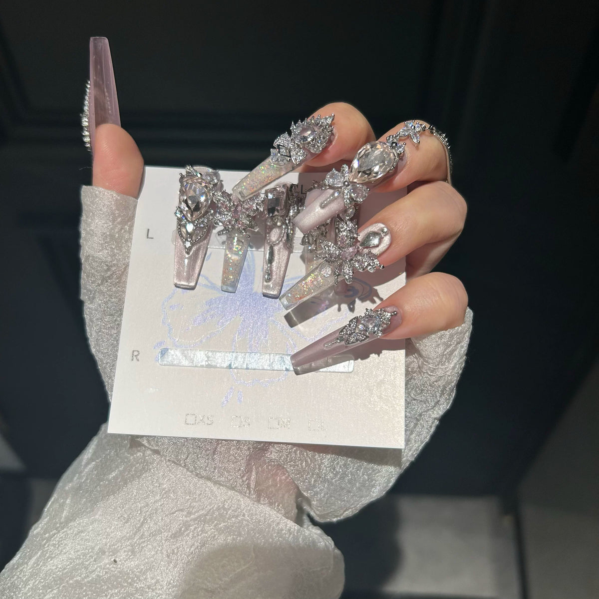Liquid zirconia jewelry, handmade press-on nails, quicksand nail art, handmade original fairy style