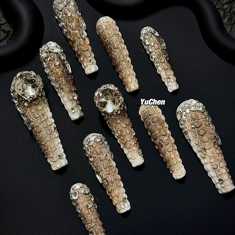 New niche heavy industry european and american medium long handmade high-end manicure wear nail polish