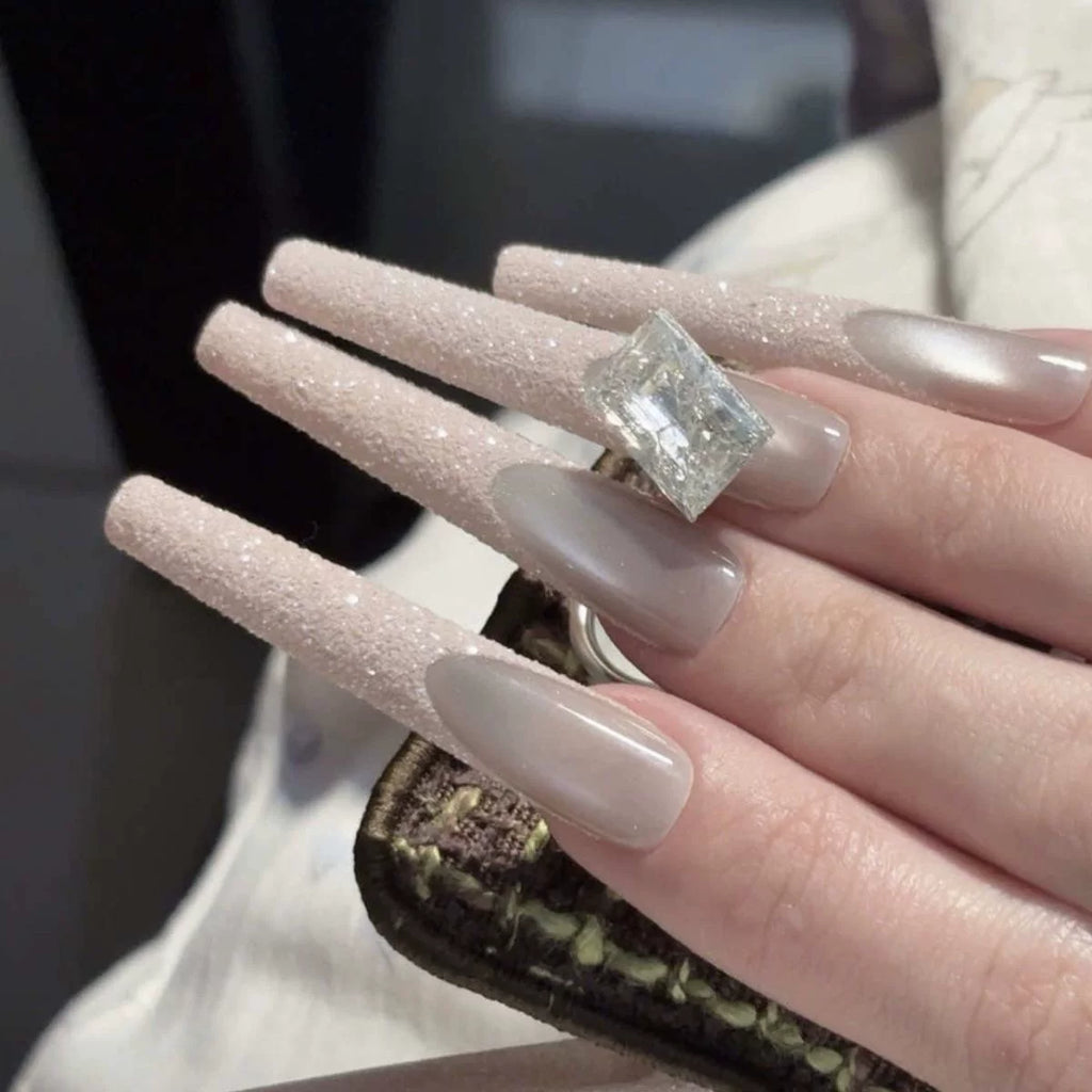 Purely handmade wearing nail French cat eye manicure advanced nail piece