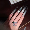 Super Immortal Atmosphere Shining Aurora Full Diamond Cat's Eye Pure Handmade Wedding Photos Nail Art Wear Nail Art