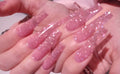 New year pink diamond european and american ins hot girl long manicure detachable reusable wearable handmade nails
