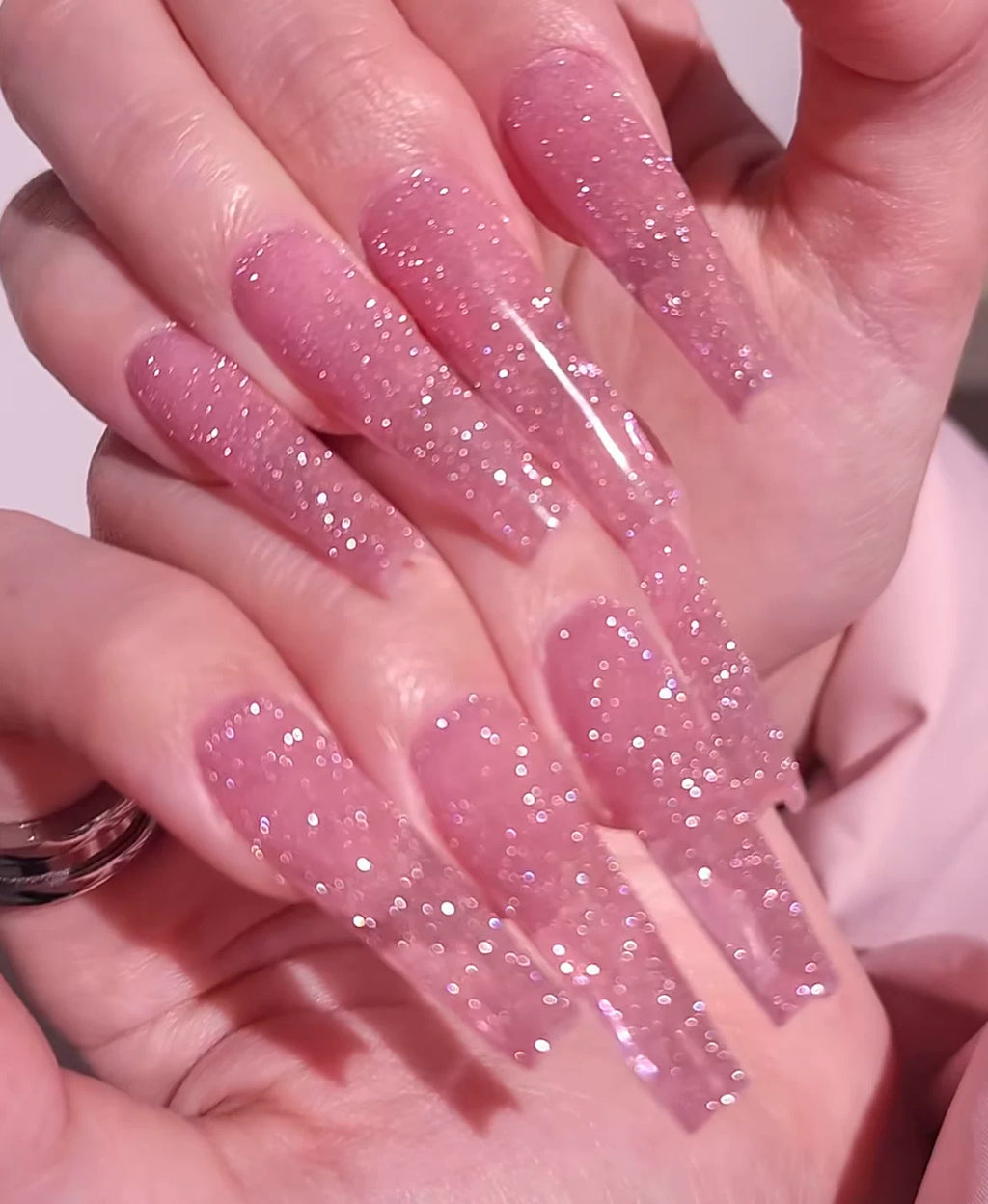 New year pink diamond european and american ins hot girl long manicure detachable reusable wearable handmade nails