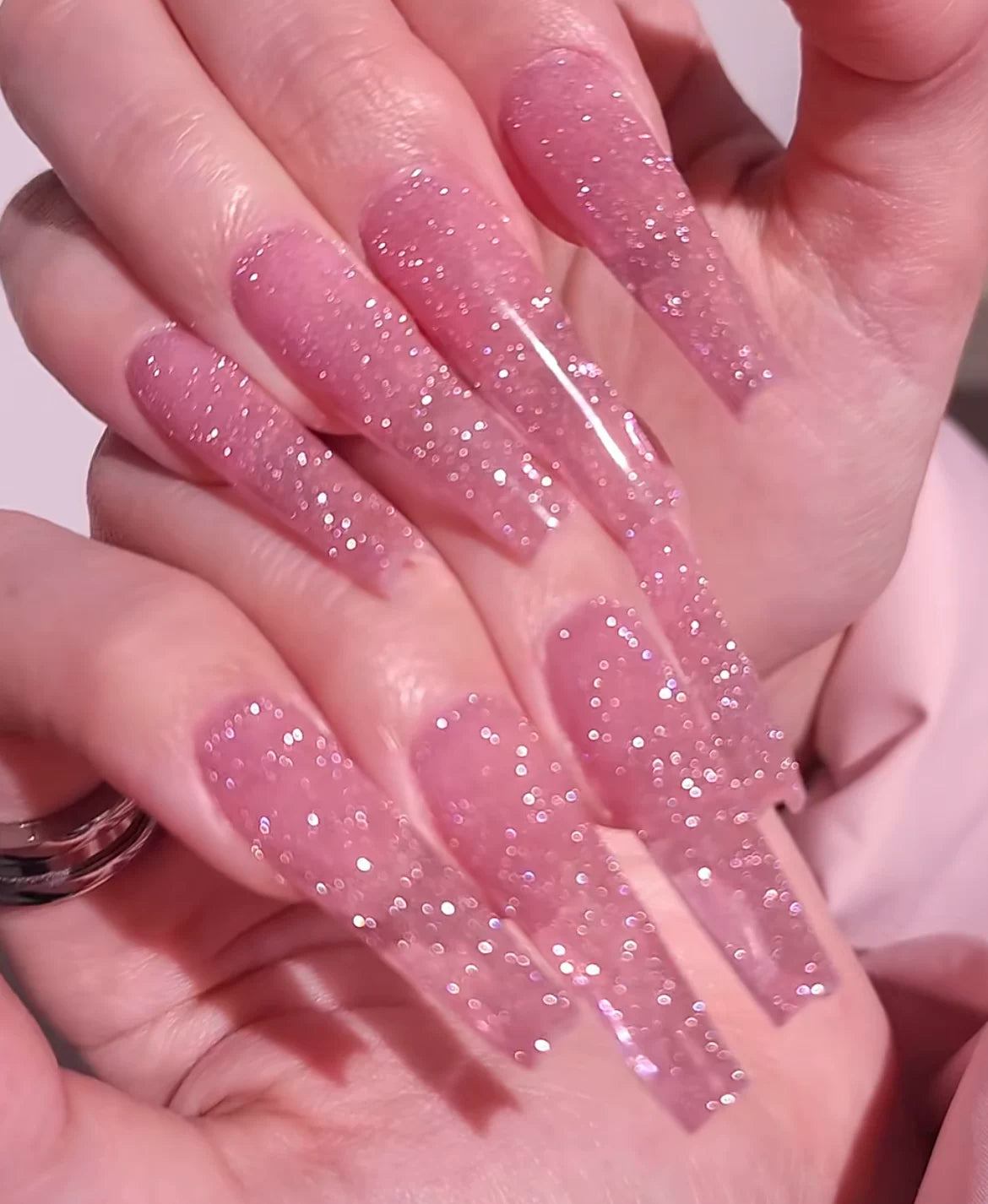 New year pink diamond european and american ins hot girl long manicure detachable reusable wearable handmade nails