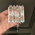 Handmade press-on nails, premium full zircon nail art accessories, dongzhou diamond luxury nail art, high-end style