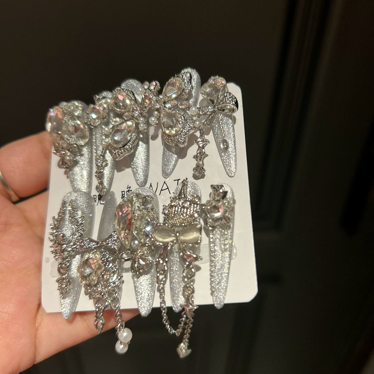 Handmade press-on nails - premium butterfly & cat eye designs