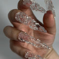 New long water droplet nail piece transparent water droplet wearing armor Internet celebrity shooting photo props hand jewelry fingernail decoration