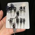 Original handmade wearable nails, crushed ice, pure desire style manicure, handmade exquisite butterfly heavy industry nails