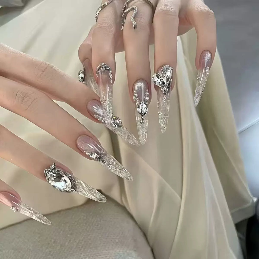 Autumn and winter pure desire atmosphere sticker drilling fairy manicure hand-worn nail removable phototherapy nail