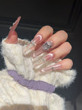 Snake comes and turns, liu ma pure handmade armor, quicksand style, white nude color, dongzhou diamond french cat eye armor