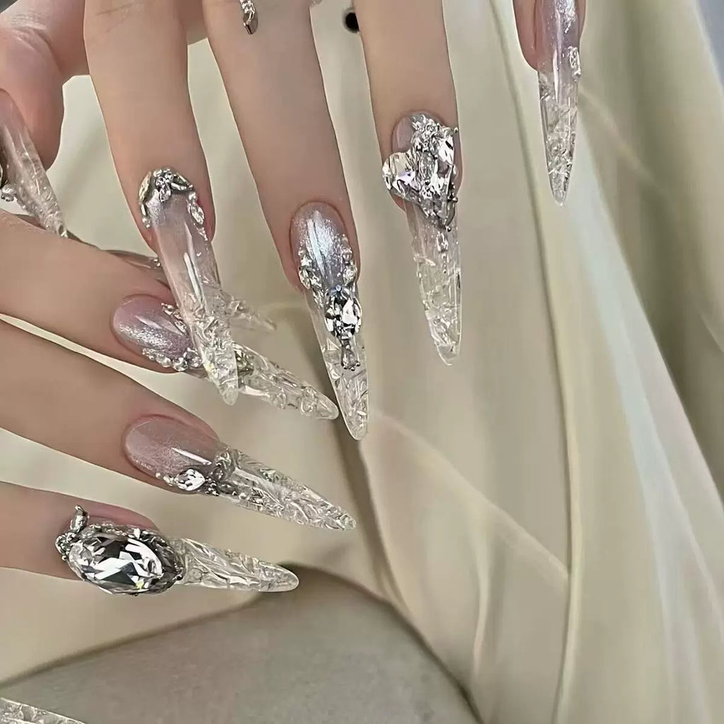Autumn and winter pure desire atmosphere sticker drilling fairy manicure hand-worn nail removable phototherapy nail